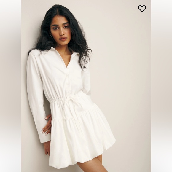 Reformation Dresses & Skirts - Reformation Moira Bubble Hem Mini Dress - White - Size 8 - NWT